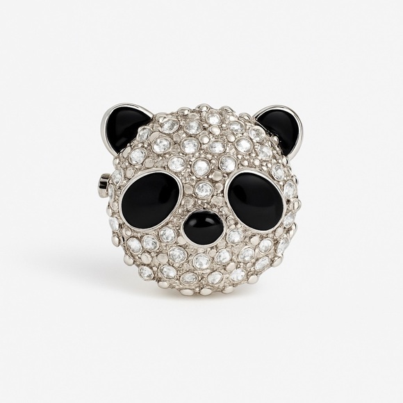 Anthropologie Jewelry - ⚜️🐼 Minimalist Cute Panda Sparkling Brooch With Crystals 💎